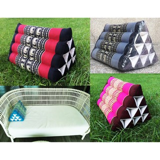 หมอนสามเหลี่ยม หมอนอิง หมอนพิง ผ้าขิดไทยโบราณ Thai Triangle Cushion Pillow 8*13 inch.