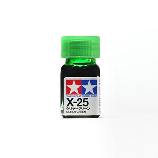 Tamiya Enamel Color 80025 X-25 Clear Green (Gloss Clear) 45135248 (สี)