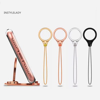 ✌Iy 2in1 Metal Cell Phone Lanyard Finger Ring Multifunction Mobile Phone Holder