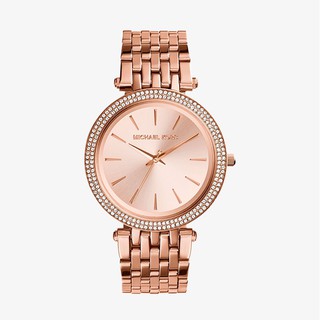 MICHAEL KORS นาฬิกาข้อมือผู้หญิง รุ่น MK3192 Darci Rose Gold Dial Pave Bezel - Rose Gold