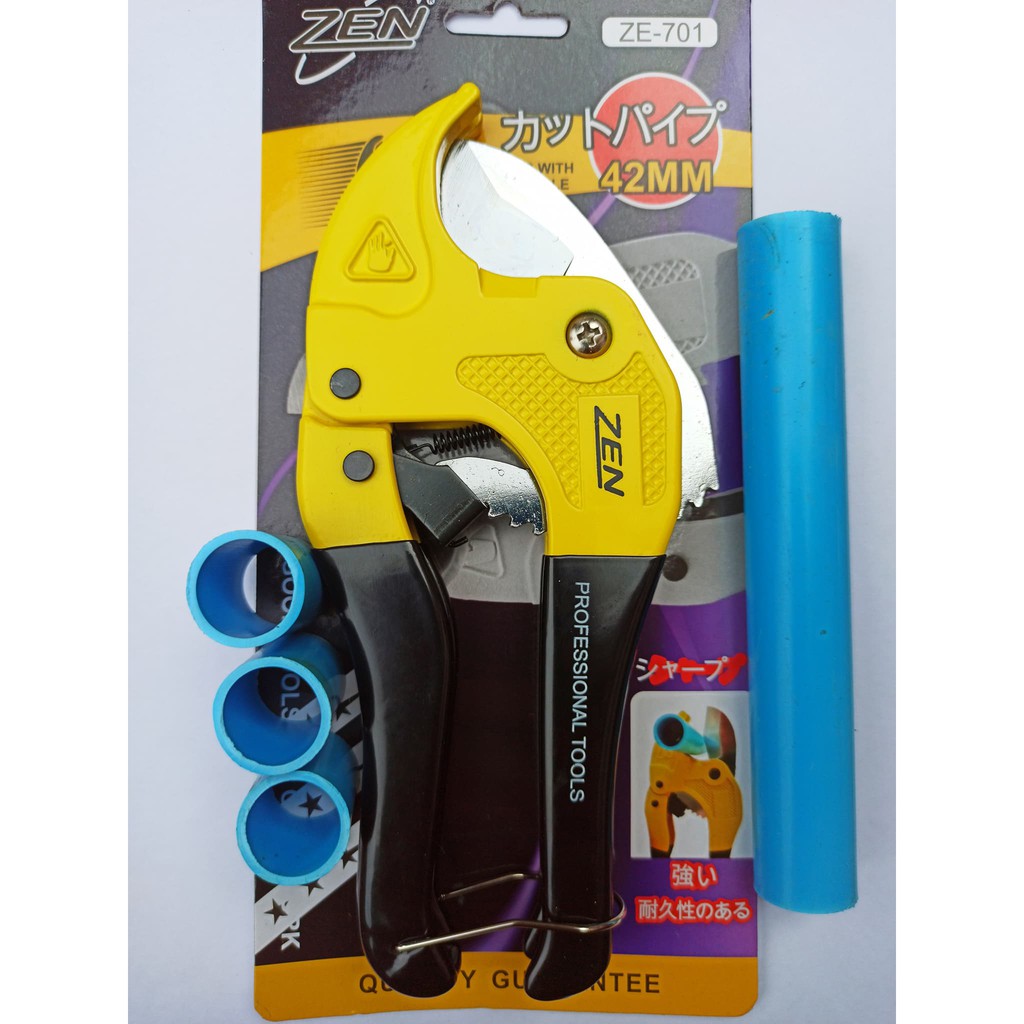กรรไกรตัดท่อ PVC คีมตัดท่อ พีวีซี ZEN ขนาด 42 มม. ใช้งานง่าย ใช้แรงน้อย รอยตัดเรียบเนียนสวยงาม ไม่เป