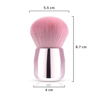 N153 แปรงปัดแก้มคาบูกิ kabuki ( สีชมพู) ด้ามจับกลม ขนาดพกพา สำหรับปัดแก้ม