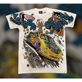 เสื้อ Ovp ลายการ์ตูน NASCAR สไตล์ปี90s มีสีขาวกับดำ