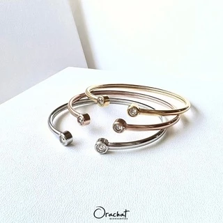 Orachat | Amber 14k bangle. (กำไลตัวเรือนสแตนเลส)