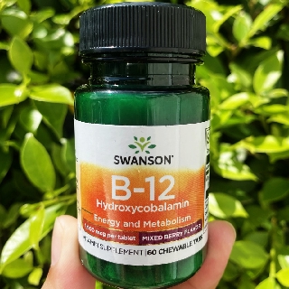 วิตามินบี 12 Vitamin B-12, Mixed Berry Flavor 1,000 mcg 60 Chewable Tabs (Swanson®)