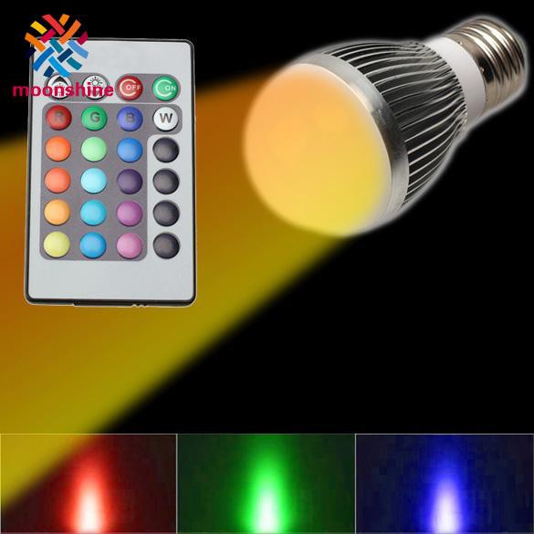 หลอดไฟ RGB LED 3W เปลี่ยนสีได้ 16 สี และรีโมตคอนโทรล IR ประหยัดพลังงาน ...