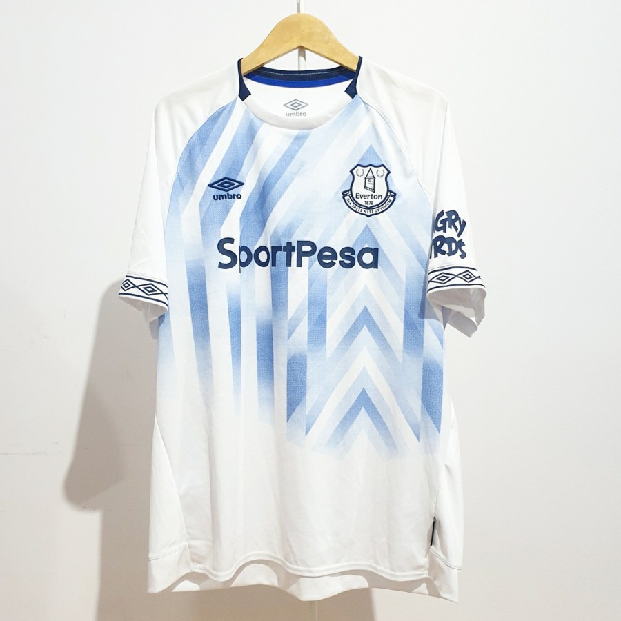 Putih Jersey Everton FC Away 2018-2019 BIG SIZE Original England England Ori White BIG SIZE