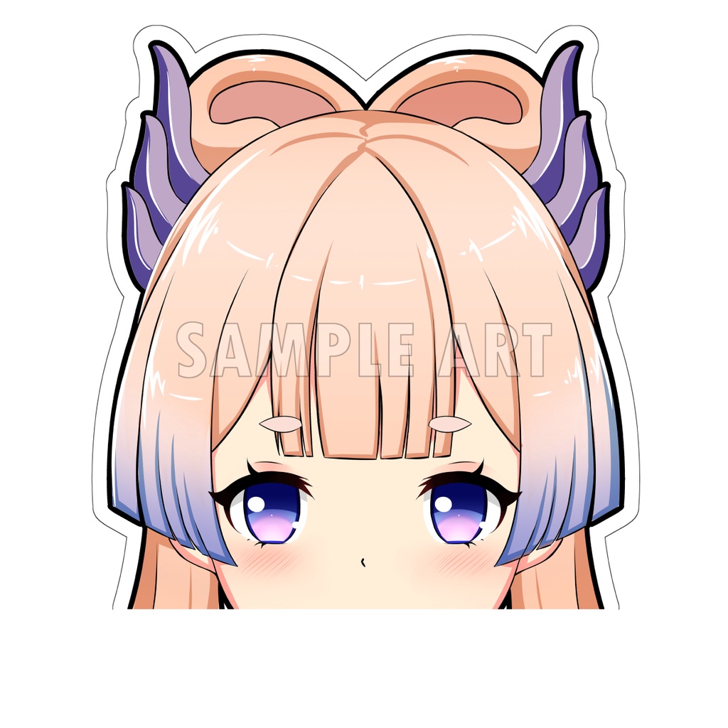 Kokomi Genshin Impact สติ๊กเกอร์ 2 ชิ้น Fan-Made Sticker Kokomi Genshin Impact Sticker โคโคมิ Peeker