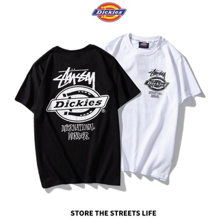 Dickies &amp; STUSSY เสื้อยืดแขนสั้น ผ้าฝ้าย พิมพ์ลาย สไตล์คลาสสิก แฟชั่น สําหรับทุกเพศ ไซซ์ S-5XL S-5XL