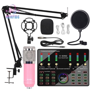 DJ 10 Sound Card Set BM800 Mic Studio Condenser Microphone for Karaoke Podcast Recording Live Streaming-A