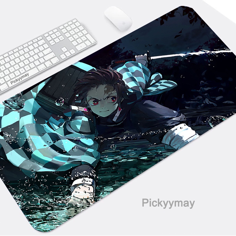 แผ่นรองเมาส์ คีย์บอร์ด ยาง ลายอนิเมะ Demon Slayer Kimetsu No Yaiba 900x400 ขนาดใหญ่ สําหรับเล่นเกม PC