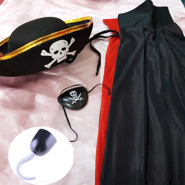 MATA PIRATES คอสเพลย์ COSTUME, หมวก, ฝาครอบดวงตา, ตะขอโจรสลัด