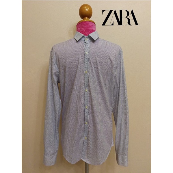 ZARA Brand_2nd hand เสื้อเชิ้ตแขนยาวผ้าฝ้าย​ 100%/ Size M/ Made in Bangladesh 🇧🇩 / แท้มือสองกระสอบนำเข้า​