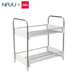 Naju Deli ชั้นวางเครื่องปรุง ที่วางเครื่องปรุงสแตนเลส ที่เก็บของในครัว 1/2ชั้น ทนทาน ชั้นใส่เครื่องปรุง Spice Rack