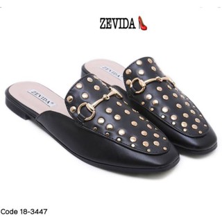 รองเท้าเปืดส้นหนังนิ่ม หมุดทอง งานเกรดพรีเมี่ยม ZEVIDA 18-3447 👉พร้อมส่ง