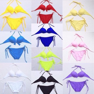 ขายทั้งเซ็ต บิกินี่สีพื้น👙