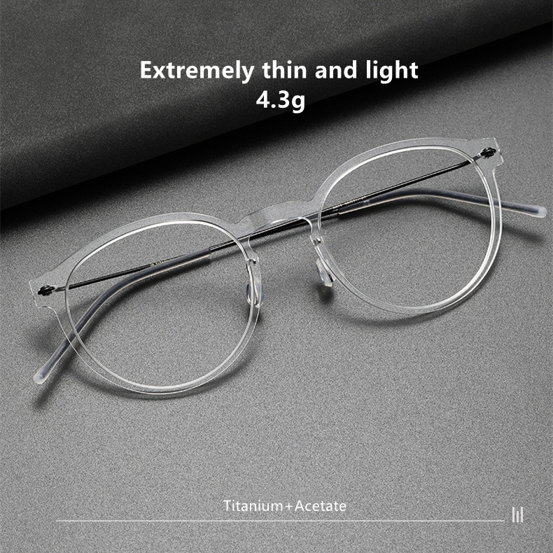 แว่นตาสายตาสั้น กรอบไฟเบอร์ ไทเทเนียม แบบบางพิเศษ สไตล์นอร์ดิก มินิมอล 4 กรัม 6603