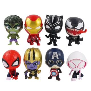 ฟิกเกอร์ Avengers Thanos Hulk Thor Iron Man Black Panther Captain America Spiderman VENOM ขนาด 8 ซม. 8 ชิ้น