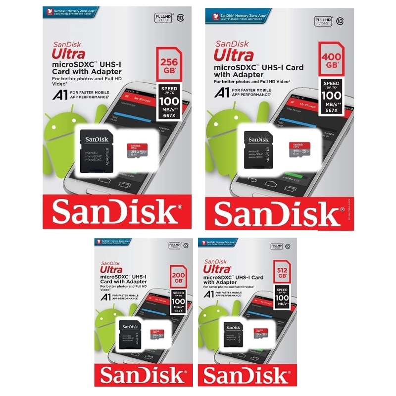 New SanDisk ULTRA A1 256GB 400GB 512GB 1TB UHS-1 Micro SDHC Flash Card ...