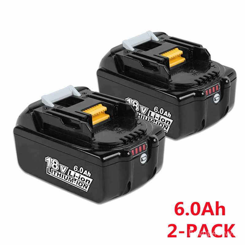 2-Packs 6.0Ah Replacement Battery For Makita 18v Battery BL1860B Lithium-ion BL1860 BL1850 BL1830 LX