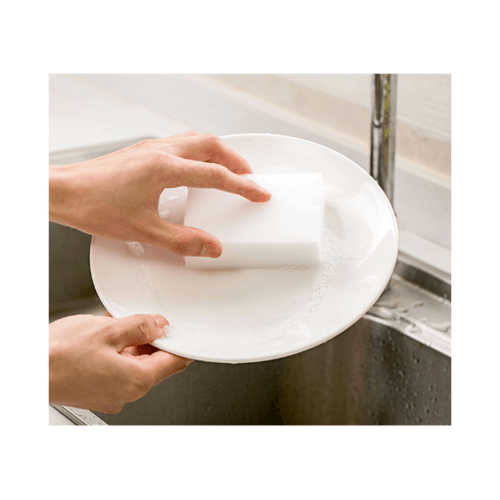 GlobalHouse ICLEAN ฟองน้ำเมลามีนอเนกประสงค์ ขนาด 5x27x27 ซม. รุ่น SG019-WHITE สีขาว สินค้าของแท้คุณภาพดี - รูปที่ 6