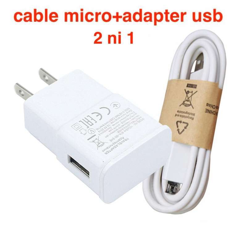 Adapter Charger 5V/2A Travel Adapter for Samsung Galaxy S5 S6 S7 S7 A3 A5 A7 J7 + Micro USB Data Cable 1 m