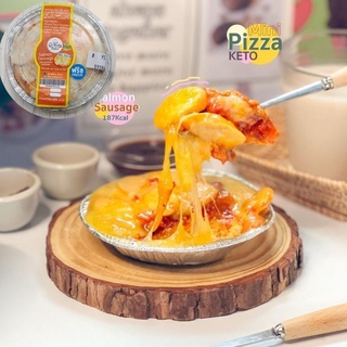 📌คีโต📌Salmon Cheese Sausage Mini Pizza