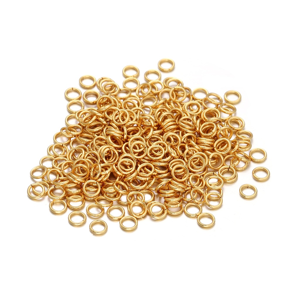 St.kunkka 200 ชิ้น สแตนเลส ห่วงกลม ทอง ห่วงห้อยจี้ ตัวเลือกหลายขนาด - รูปที่ 5