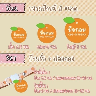 ป้ายชื่อสัตว์เลี้ยง ป้ายชื่อแมว ปลอกคอ ลายผลไม้ **แจ้งสีทางแชท**