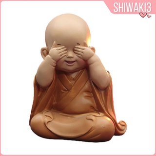 Cute Buddha Statue Monk Figurine Ornaments Little for Housewarming Gifts