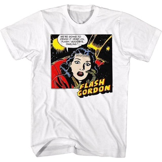 ถูกสุดๆพร้อมส่ง เสื้อยืดแขนสั้น ผ้าฝ้าย 100% พิมพ์ลายหนังสือการ์ตูน Flash Gordon WeRe Going To Crash หลากสี แฟชั่นฤดูร