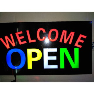 ป้ายไฟ อะคริลิคกันน้ำ WELCOME OPEN