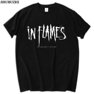 [S-5XL] GILDAN 【ความคิดสร้างสรรค์แฟชั่น】เสื้อยืดแขนสั้น ผ้าฝ้าย 100% พิมพ์ลาย In Flames Swedish Metal Band สีดํา สําหรับ