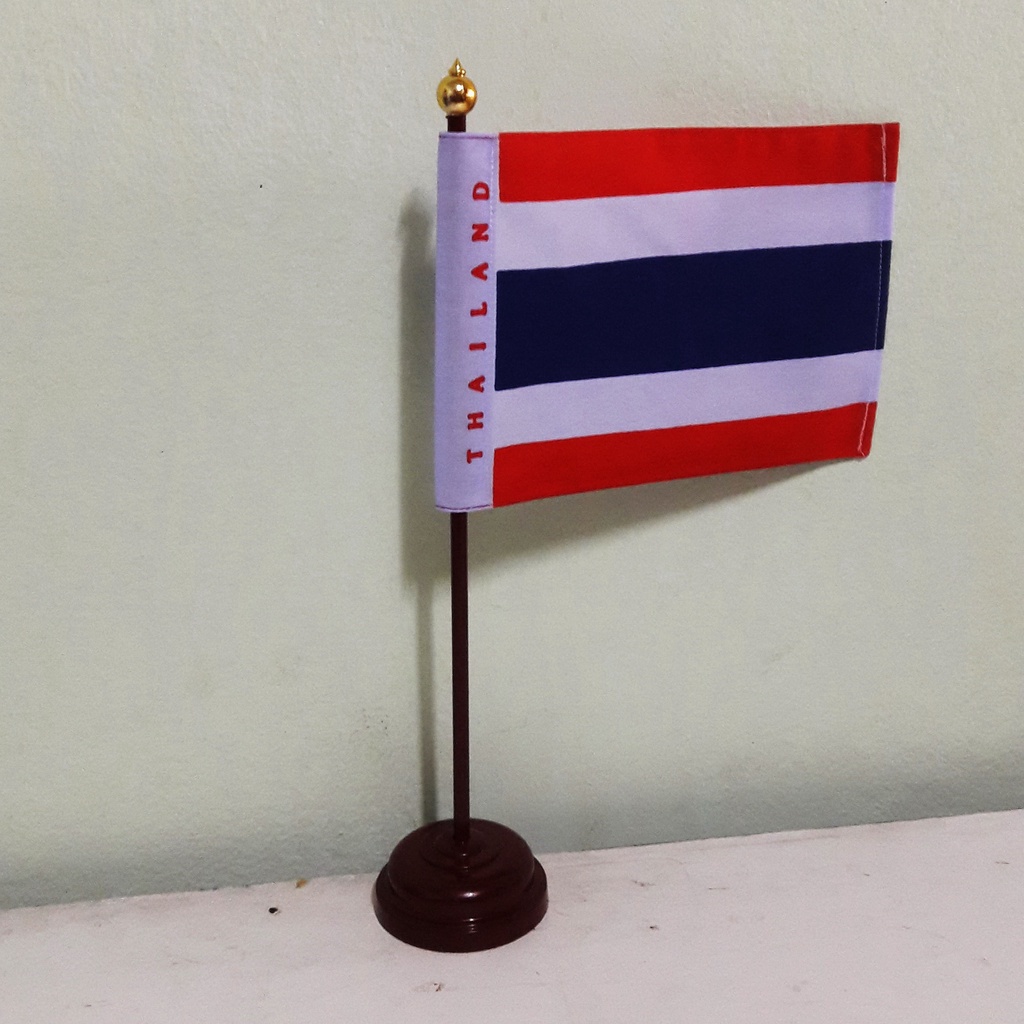 THAILAND ธงตั้งโต๊ะ ธงชาติ ไทย ประเทศไทย นานาชาติ ความสูง 36 cm Made in THAILAND