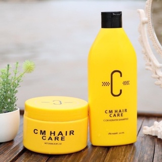 ทรีทเม้นท์ เคราตินเข้มข้น CM HAIR CARE &amp; แชมพู CCM Keratin Shampoo บำรุงผมเสีย มีคอลลาเจน ลดการหลุดร่วง ลดเเตกปลาย