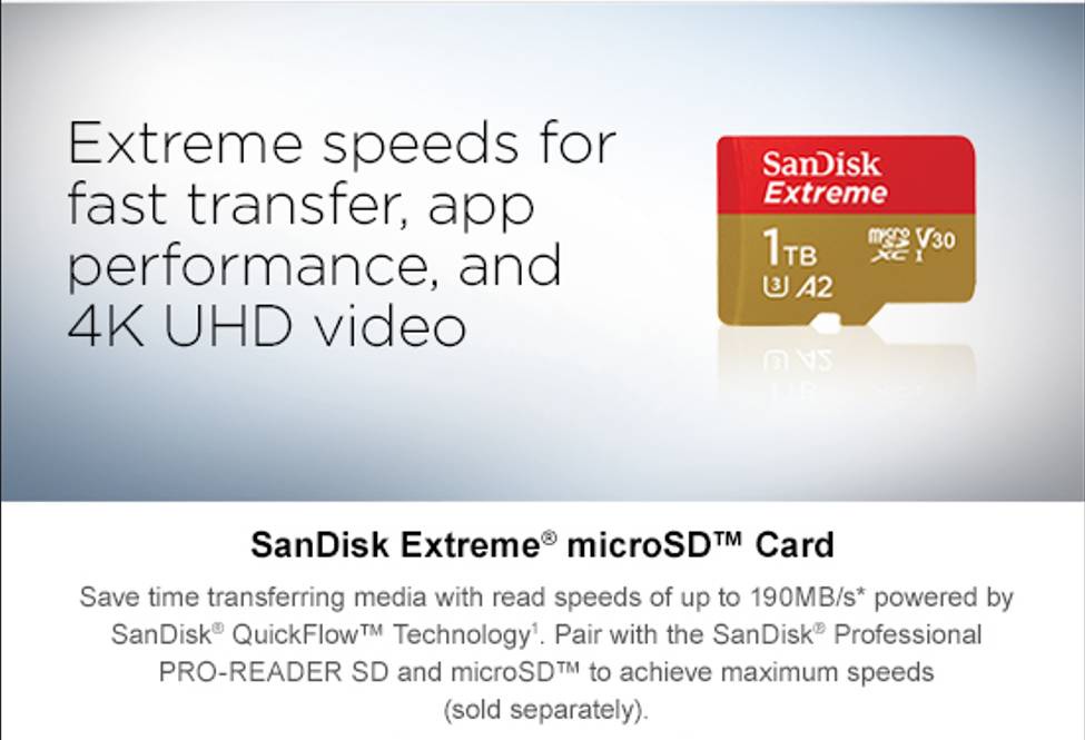 SanDisk EXTREME micro SDXC UHS-I A2 128GB (SDSQXAA-128G-GN6MN) reads 190MB/s  writes 90MB/s | Shopee Thailand