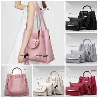 002#Fashion Bag งานนำเข้า Set 3 ชิ้น