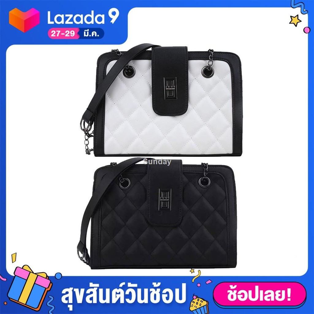 พร้อมส่งPANDA SHOP กระเป๋าสะพายข้าง กระเป๋าผู้หญิง สายโซ่ PDF39