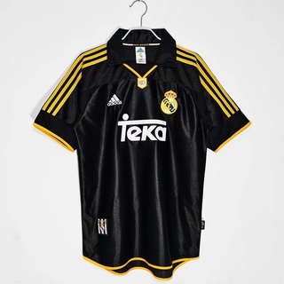 เสื้อกีฬาแขนสั้น ลายทีมฟุตบอล Real Madrid 1999/01 ชุดเยือน สไตล์เรโทร คุณภาพสูง ไซซ์ S-2XL