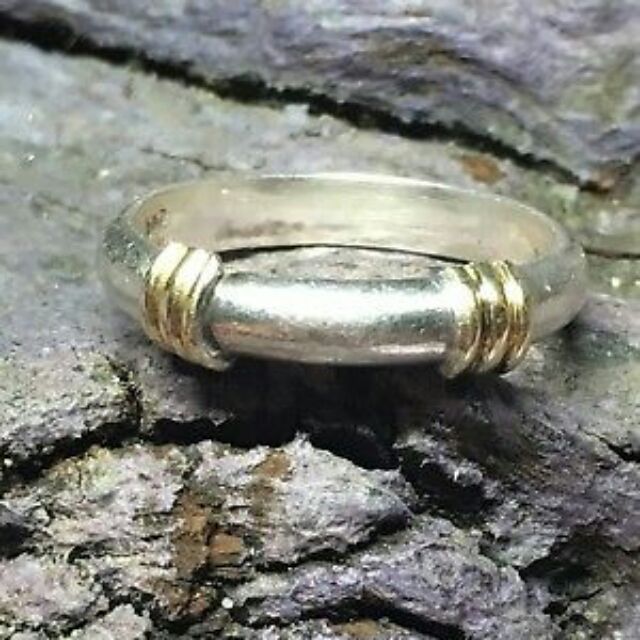 แหวนทองคำ 14k สลับเงินแท้