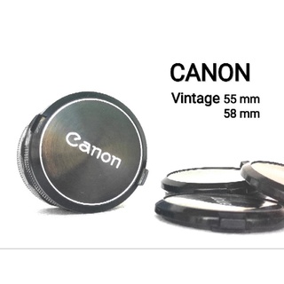 ฝาปิดหน้าเลนส์ ครอบเลนส์ ยี่ห้อ Canon ขนาด 55mm 58mm. แท้!! Made in japan ส่งไว Fast Genuine Original Vintage  FD Lens