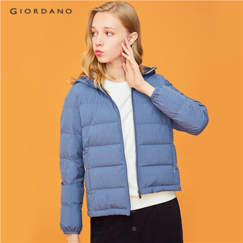 GIORDANO WOMEN Hooded 90% white goose down jacket 05379731