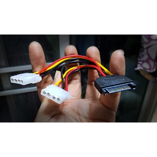 ขายสายแปลงไฟ จาก Sata 15 pin เป็น 2 Molex 4 pin