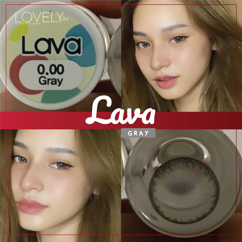 มีค่าสายตา Lovelylens Lava Gray Brown บิ๊กอาย สุดปัง คอนแทคเลนส์ รายเดือน มีอย แถมตลับฟรี เลนส์นิ่ม สวยปังมาก