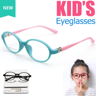 Korea เกาหลี แว่นเด็ก แฟชั่น รุ่น 8801 C-11 สีเขียวมิคุขาชมพู วัสดุ พีซี เกรด เอ PC A กรอบเต็ม ขาสปริง แว่นตาเด็ก