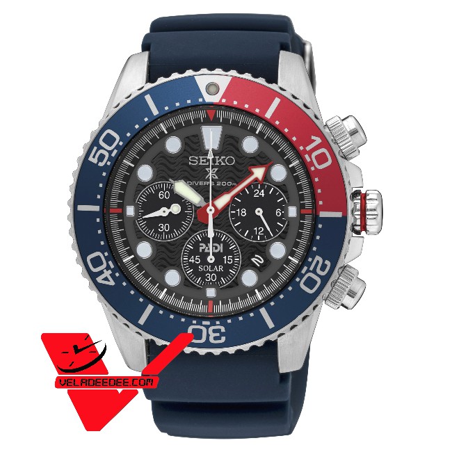 นาฬิกา SEIKO Prospex Solar Military PADI นาฬิกาข้อมือผู้ชาย สายเรซิ่น รุ่น SSC663P1