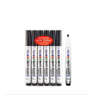 เท็กซ์ ปากกาไวท์บอร์ด รุ่น 990 สีดำ แพ็ค 12 ด้าม Tex Whiteboard Marker Model 990 Black Color Pack 12 Pcs.