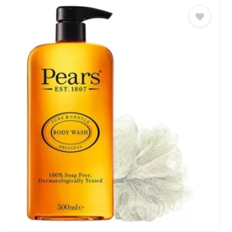 Pears Body Wash 500 ML.เจลอาบน้ำ แพร์ บอดี้วอซ  ขวดปั้ม สูตร Original  PH Balance 100% soap free