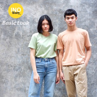 INO &amp; SIAM THAILAND เสื้อยืดสีพื้นโทนพาสเทล คอกลมแขนสั้น Cotton 100%