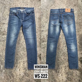 กางเกงยีนส์ขายาว เดฟผ้ายืด Skinny Winsman กระดุม สีไบโอ หลากรุ่นหลายสี Size 28-36